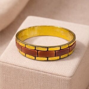 MOROCCAN BRASS RESIN BANGLE RUST COLOR BRASS HANDMADE
